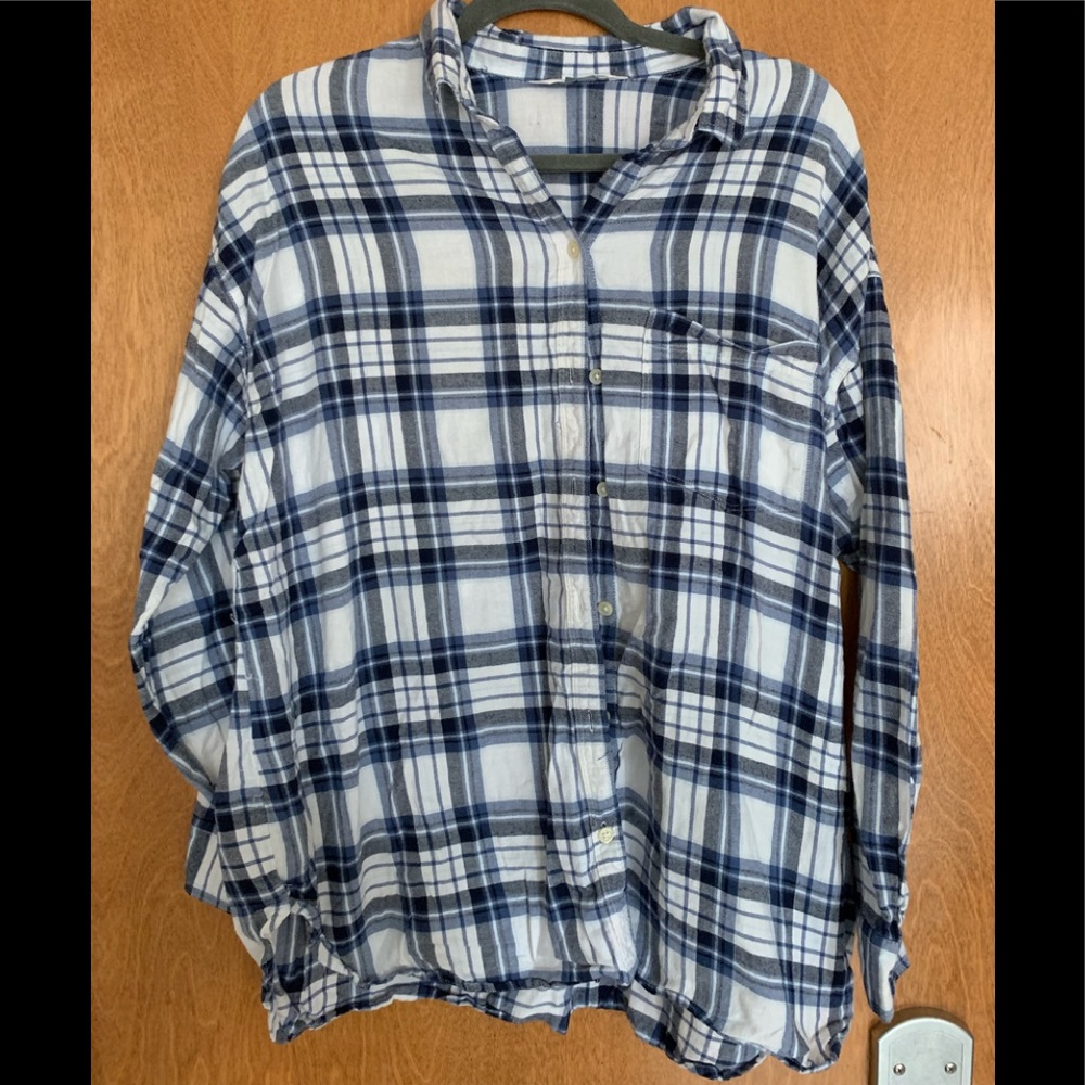 OLD NAVY Women's Boyfriend Shirt Flannel Plaid